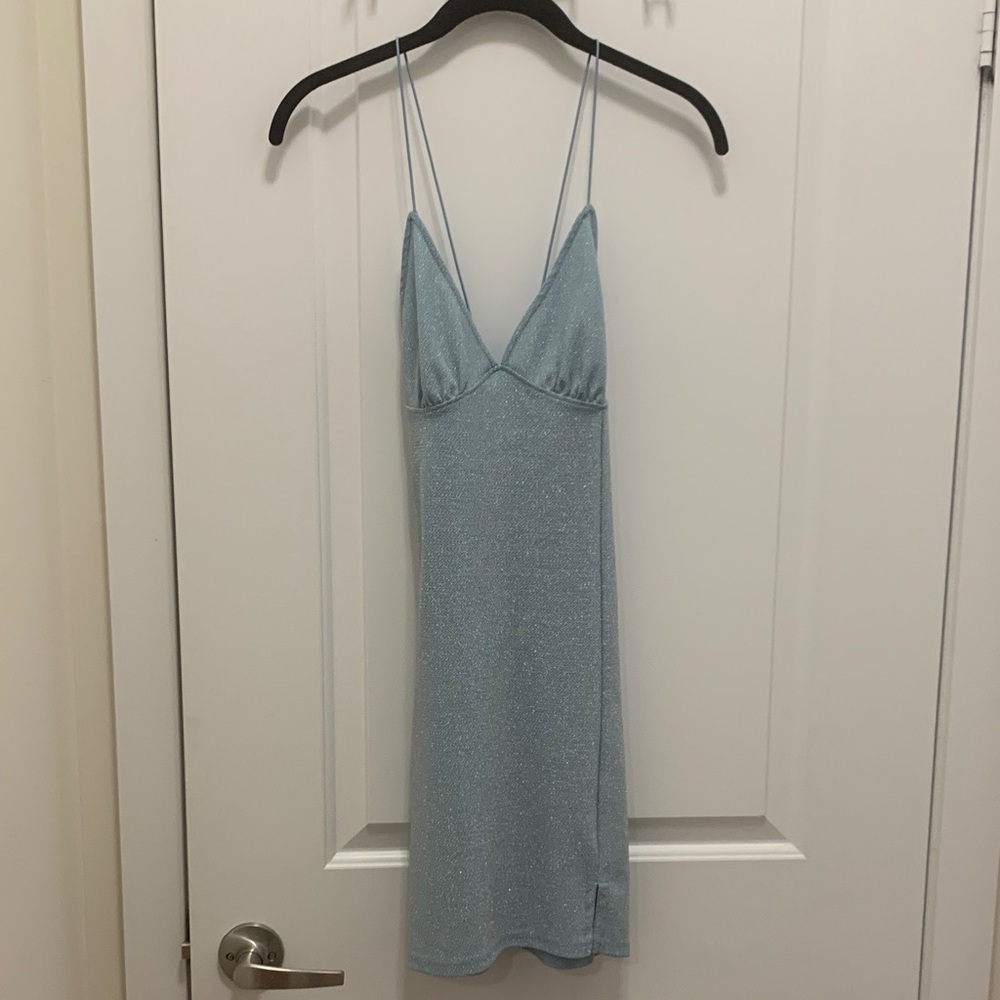 Sparkly Blue Fitted Dress